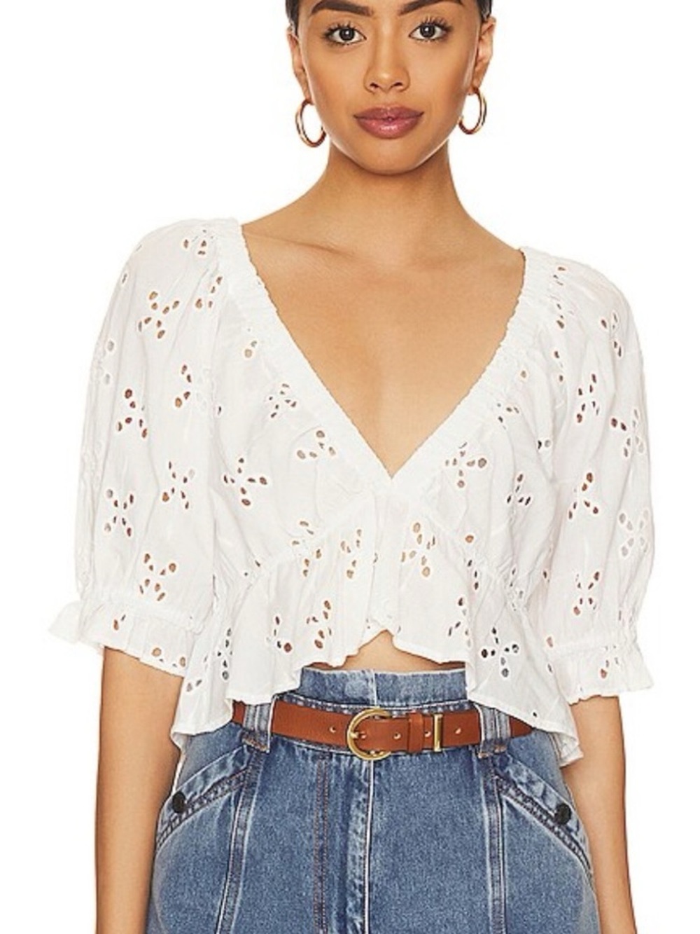 Free People Gardenia Top in Optic White